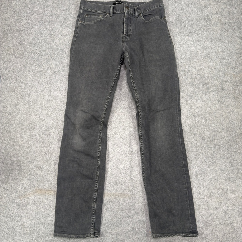 Banana Republic Slim Fit Jeans‎ Mens 31x32 Charcoal Gray Stretch Denim Pants